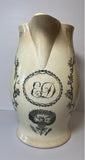 Staffordshire Creamware Liverpool Pitcher Arms Deering Carver Eagle
