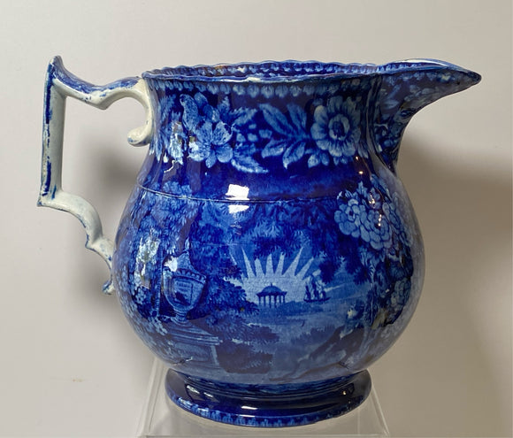 Historical Staffordshire Lafayette At Franklin’s Tomb Large Pitcher