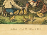 Original Currier & Ives Print  A New Brood