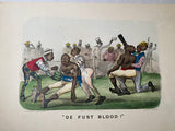 Original Currier & Ives Print Boxing Boxer Prints De Fust Knock Down Blood