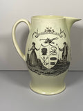 Staffordshire Creamware Liverpool Pitcher Polychrome Ship Cumberland Farmers Arms Eagle Shield