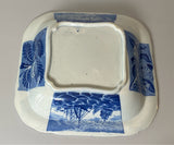 Historical Staffordshire Blue Covered Vegetable Dish Shipping Series Ships Shells