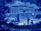 Staffordshire Dark Blue Platter Customs House London