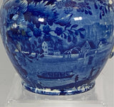 Historical Staffordshire Blue Erie Canal Small Creamer Scarce Size and Form