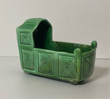 Staffordshire Green Glaze Christening Tudor Style Cradle Ca. 1810