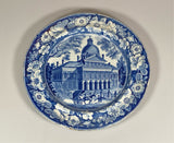 Historical Staffordshire Blue Boston State House Plate 8 1/2”