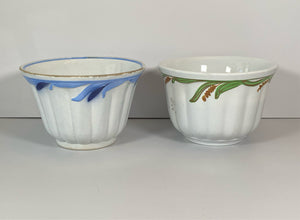 Staffordshire Elsmore & Forster Green and Blue Wheat Waste Bowls