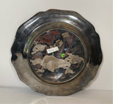 Staffordshire Silver Resist King George lll and Coat of Arms Plates British Royalty