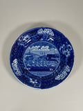 Historical Staffordshire Blue Set of 6 Landing Of Lafayette At Castle Gardens 7 3/4” Plates