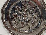 Staffordshire Silver Resist King George lll and Coat of Arms Plates British Royalty
