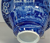 Historical Staffordshire Blue Landing Of Lafayette Cup and Saucer