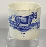 Staffordshire Children’s Mug Donkey “As.” Blue Transfer BB#107