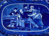 Historical Staffordshire Blue Platter Wilkie Series Valentine