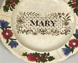 Staffordshire Pearlware Children’s Plate Mary