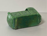 Staffordshire Green Glaze Christening Tudor Style Cradle Ca. 1810