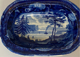 Historical Staffordshire Blue Vegetable Dish Tappen Bay From Greenburgh Vegetable Dish