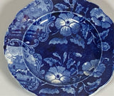 Historical Stafforshire Blue Cup Plate Double Transfer Dog Fox Hunting