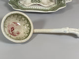Staffordshire 2 Color Transfer Gravy Tureen Tray and Ladle Canova Pattern