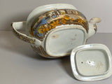 Staffordshire Salopian Pearlware Teapot With Oriental Pagoda Scene