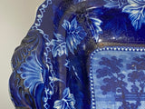 Historical Staffordshire Blue Vegetable Dish Charleston Exchange Battery Castle Gardens