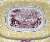 Staffordshire 2 Color Transfer Bi Color Platter Yellow Purple Temple