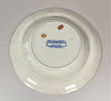 Historical Staffordshire Blue Soup Plate Octagon Church Boston