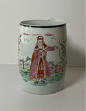 Staffordshire Pearlware Tankard Lady in Fancy Costume Dress Scene
