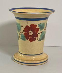 Staffordshire Enamel Decorated Floral Spill Vase