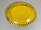 Staffordshire Canary Yellow Reticulated Tray Silver Resist Enamel