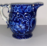 Historical Staffordshire Blue Pitcher With American Eagle And Shield Adams