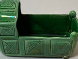 Staffordshire Green Glaze Christening Tudor Style Cradle Ca. 1810