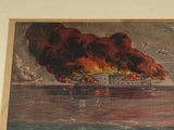 Original Currier & Ives Print Bombardment of Fort Sumter, Charleston Harbor