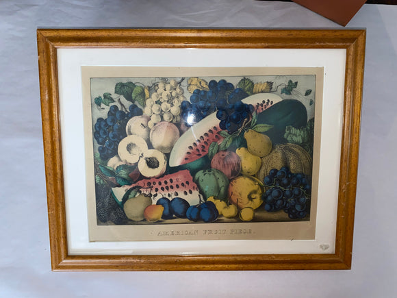 Original Currier & Ives Print American Fruit Piece Small Folio