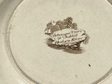 Historical Staffordshire Brown Soup Plate Near Fishkill Hudson River