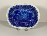 Historical Staffordshire Blue Vegetable Dish Brooklyn Ferry New York KO
