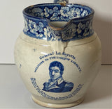 Historical Staffordshire General Lafayette Welcome Land Liberty Pitcher
