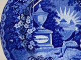 Historical Staffordshire Lafayette At Washingtons Tomb Plate LD3
