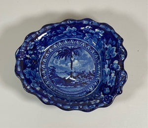 Arms of South Carolina Leaf Dish Historical Blue Staffordshire ZAM-214