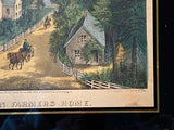Original Currier & Ives Print The Western Farmers Home