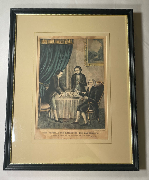 PB6 Original Currier & Ives Type Print Kellogg Prodigal Son Receiving His Patrimony