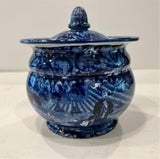 Historical Staffordshire Blue Sugar Bowl Washington With Scroll In Hand CAB