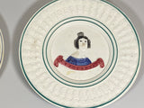 Staffordshire Pearlware British Royalty Plates Victoria And Albert