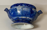 Historical Staffordshire Blue Passaic Falls State of New Jersey Gravy Tureen