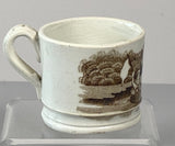 Staffordshire Brown Transfer Children’s Mug Mother and Child on Row Boat BB#135