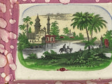 Staffordshire Sunderland Lusterware Wall Plaque with Lake and Palace Scene