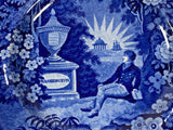 Historical Staffordshire Lafayette At Washingtons Tomb Plate LD3