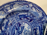 Historical Staffordshire Dark Blue Plate Quadruped River Otter