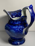 Historical Staffordshire Dark Blue Wash Pitcher American Naval Heros LD3