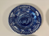 Historical Staffordshire Dark Blue Cup Plate Quadruped Hyena