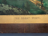 Original Currier & Ives Print The Great West Train New Best 50